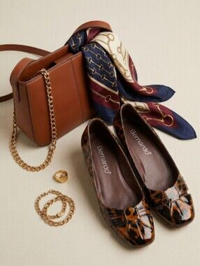 Bernardo Gorgeous Animal Print Patent Leather Wedge Pump, 8M